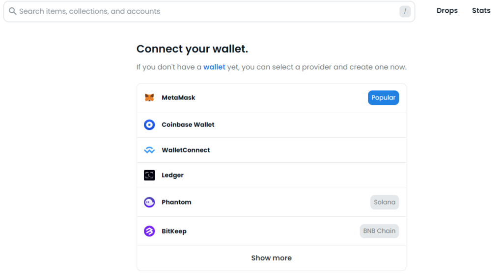 opensea wallet connect